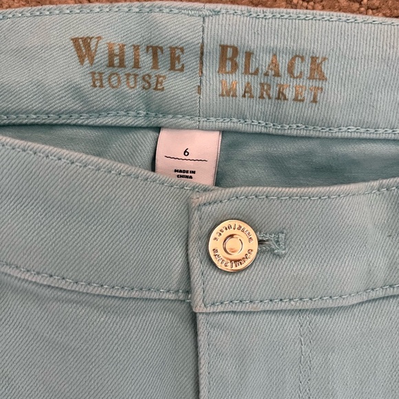White House Black Market Turquoise Savvy Skinny Jeans Size 6 - Picture 4 of 4